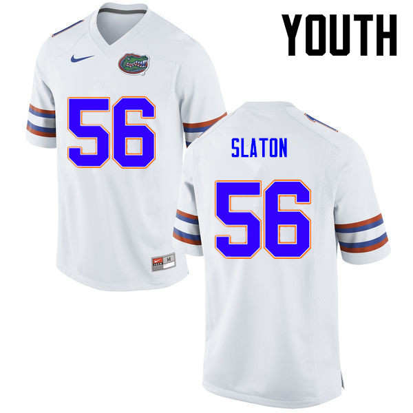 Youth Florida Gators #56 Tedarrell Slaton College Football Jerseys-White